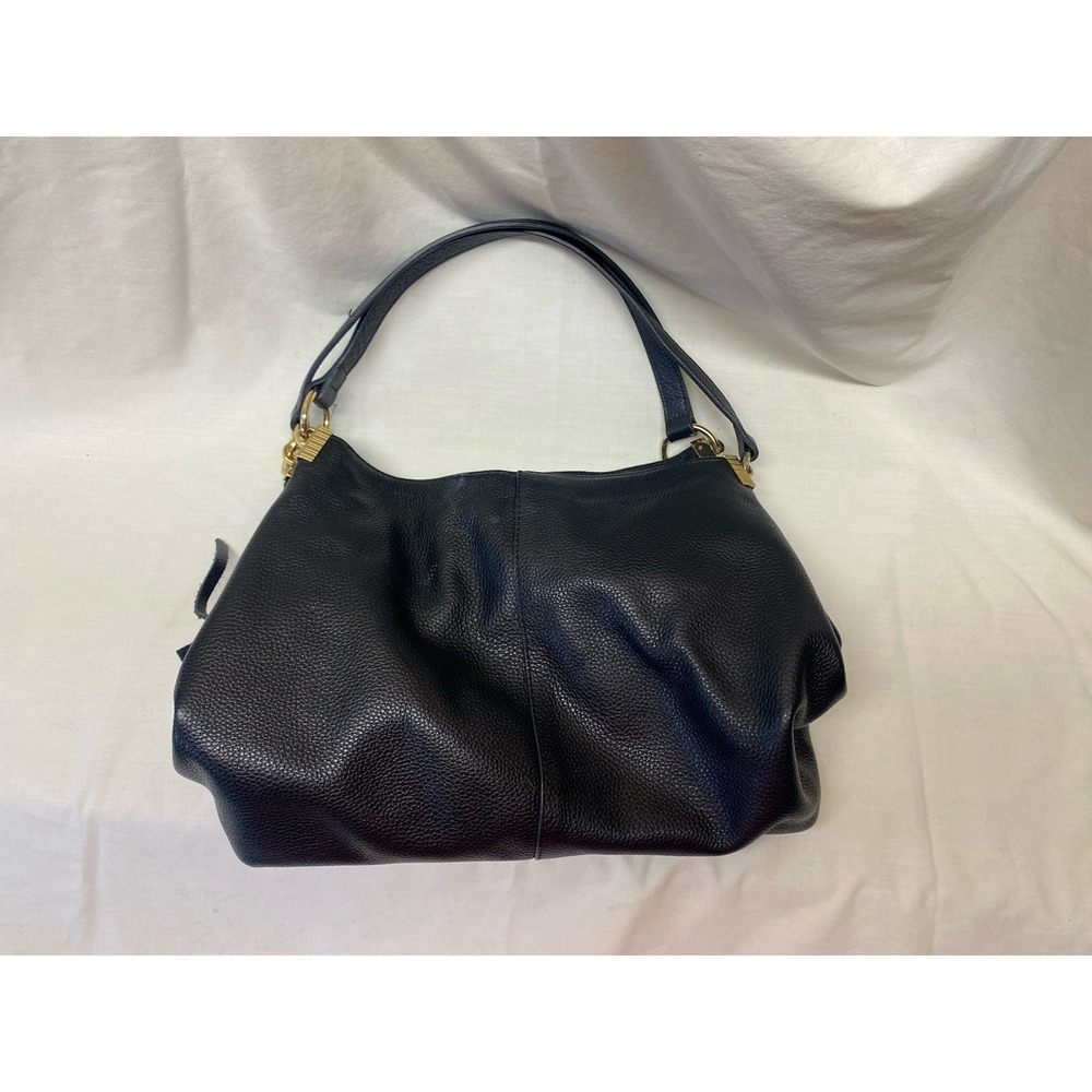VINCE CAMUTO BLACK PEBBLED GENUINE LEATHER HANDBAG - Gently Used Condition